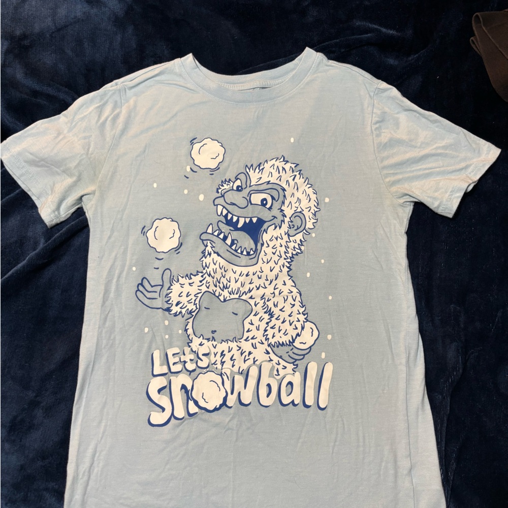 Cat & Jack Light Blue Snowball Yeti Tee